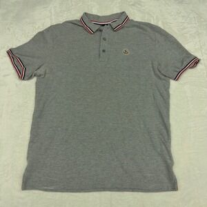 Moncler Gamme Bleu Polo Shirt Womens XXL Gray Cotton Knit Preppy Designer